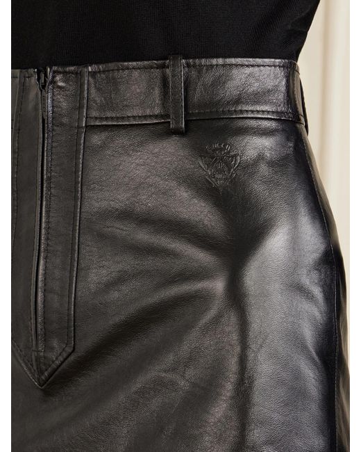 Gucci Black Leather Mini Skirt