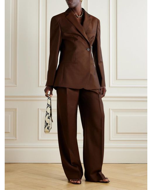 Blazer À Double Boutonnage En Laine Et Mohair Mélangés Rohe en coloris Brown