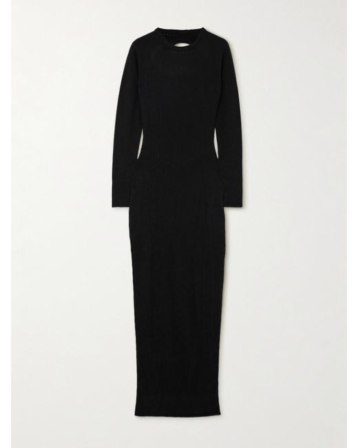 Robe Longue Dos Ouvert En Cachemire À Ornement Kiki de Montparnasse en coloris Black