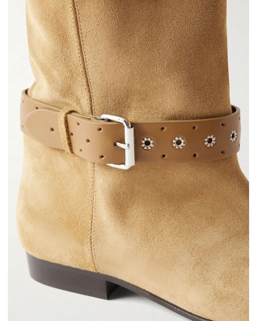 Isabel Marant White Rilton Suede Ankle Boots