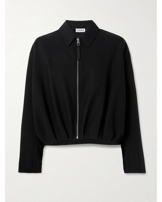 Loewe Black Herringbone Wool Jacket