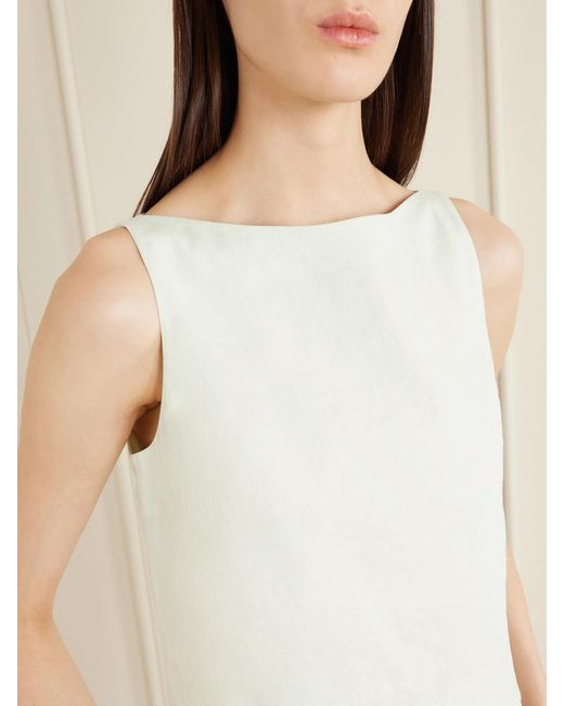 Theory White Linen-Blend Top