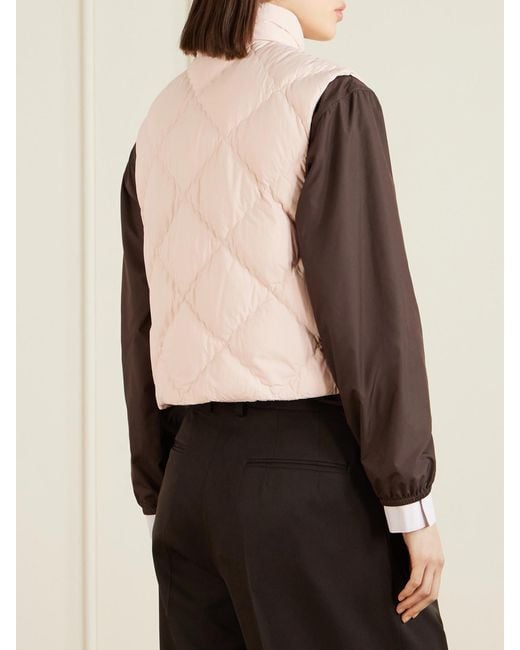 Moncler Natural Biois Cropped Appliquéd Padded Quilted Shell Down Vest