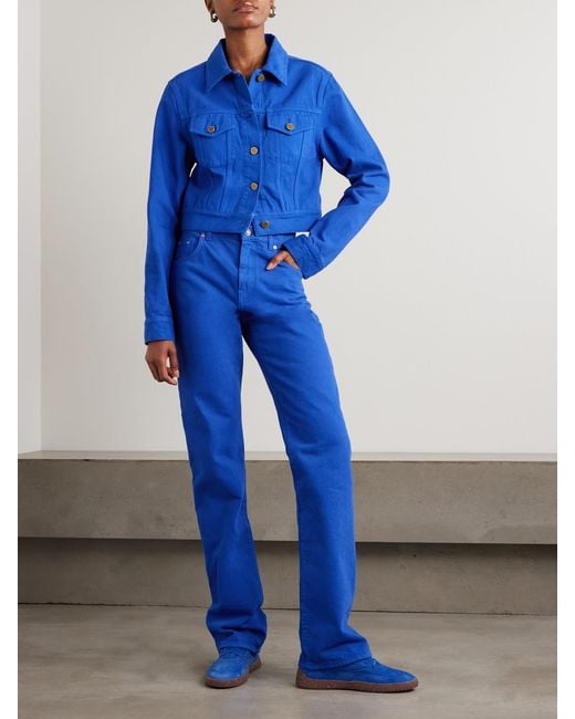 Gabriela Hearst Blue Bronte Cropped Recycled-Denim Jacket