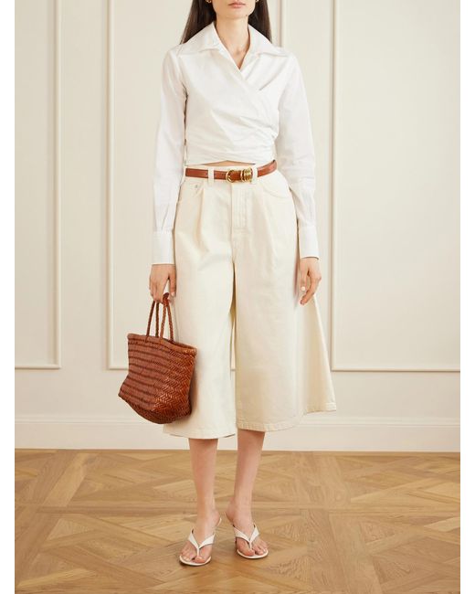 Agolde Natural 80's Gaucho Organic Cotton Shorts