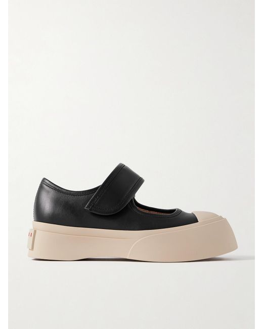 Marni Black Pablo Leather Mary Jane Platform Sneakers