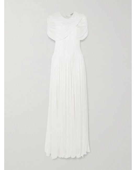 hawaii bridesmaid dresses Satin Crepe Cape Gown in Light Pink  Roland Mouret