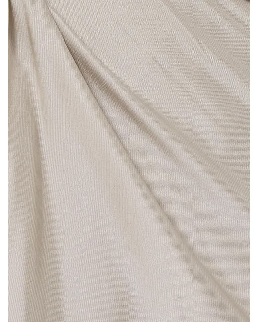 Rabanne Natural Asymmetrisches Midikleid Aus Glänzendem Jersey Mit Verzierung