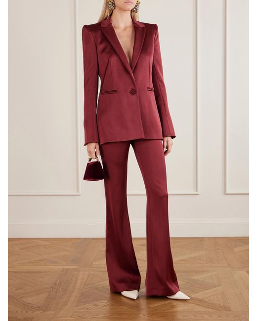 Galvan Red Sculpted Satin Blazer