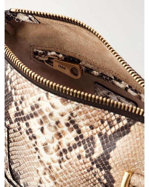 Chloé Natural Marcie Snake-Effect Leather Tote Bag