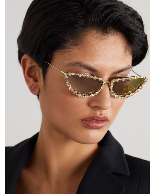 Dior Natural Missdior B1U Cat-Eye Crystal-Embellished-Tone Sunglasses
