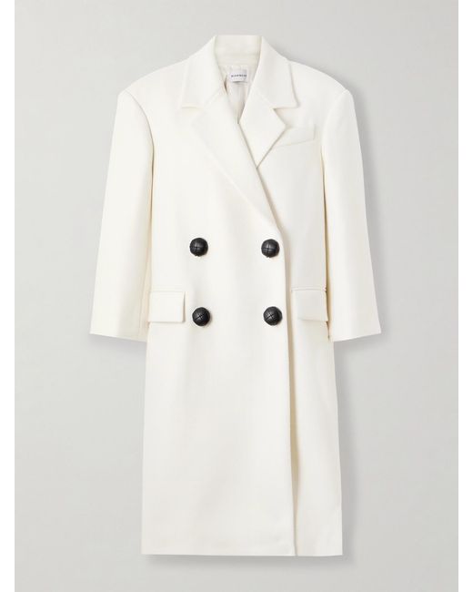 Givenchy Natural Oversized Double-Breasted Wool Coat