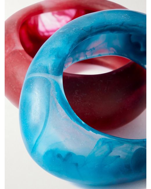 Dinosaur Designs Blue Rock Medium And Large Set Of Two Resin Bangles