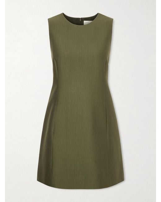 Veronica de Piante Green Melodie Cotton And Silk-Blend Mini Dress