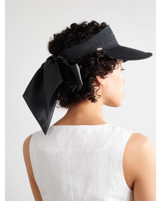 Eugenia Kim Black Ricky Grosgrain-Trimmed Hemp-Blend Visor