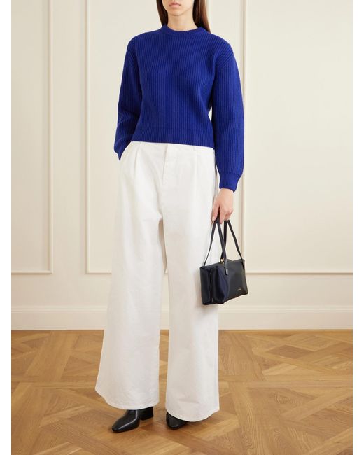 Jil Sander Blue Goji Pillow Satin Shoulder Bag