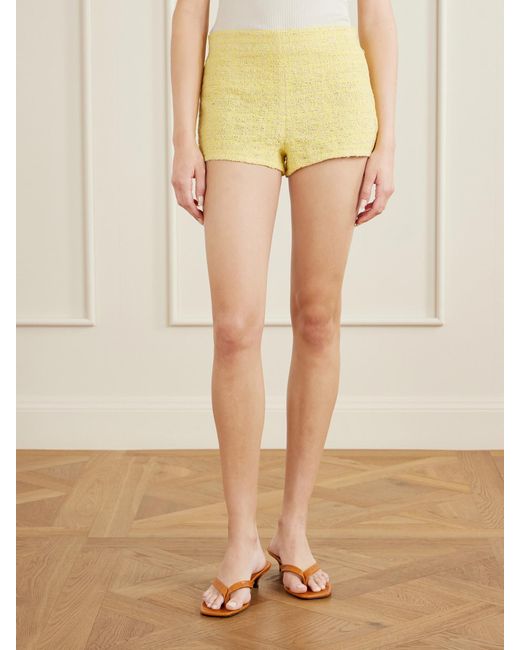 LIBEROWE Yellow Madeline Tweed Shorts