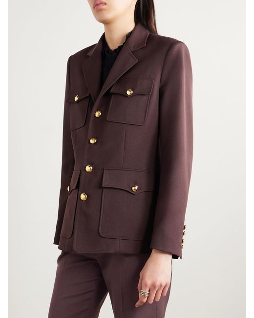 Nili Lotan Brown Nelson Wool-Twill Jacket