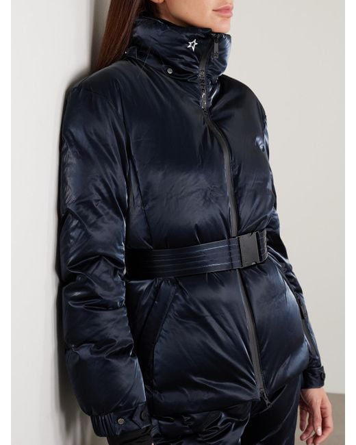 Perfect Moment Blue Johnnie Walker Candice Gesteppte Ski-Jacke Mit Daunenfüllung Und Gürtel
