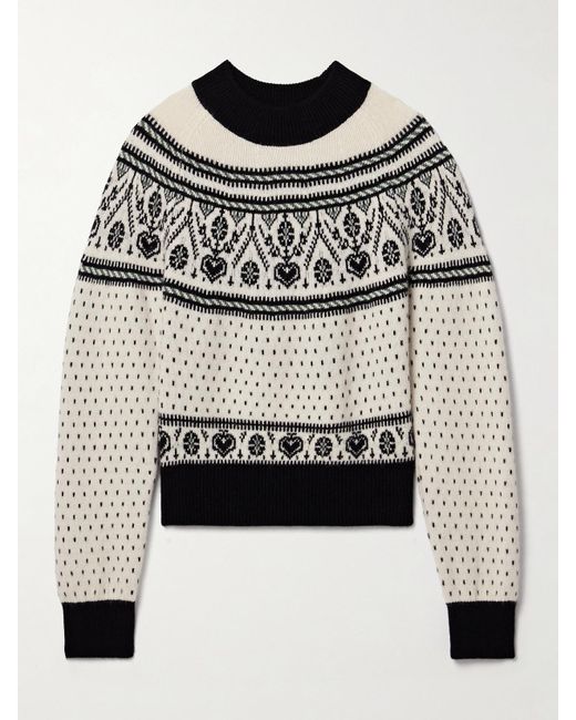Khaite Natural Guy Intarsia Cashmere-Blend Sweater