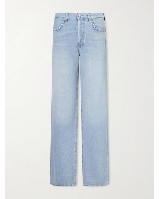 Citizens of Humanity Blue Annina Mid-Rise Straight-Leg Jeans