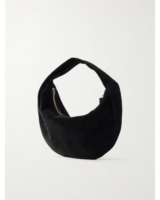 Khaite Black Olivia Mini Suede Shoulder Bag