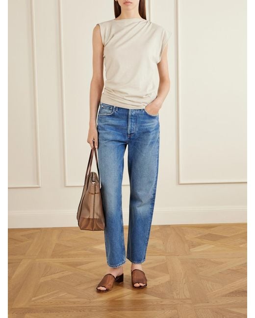 Maryam Nassir Zadeh Brown Sophie Leather-Trimmed Mesh Mules