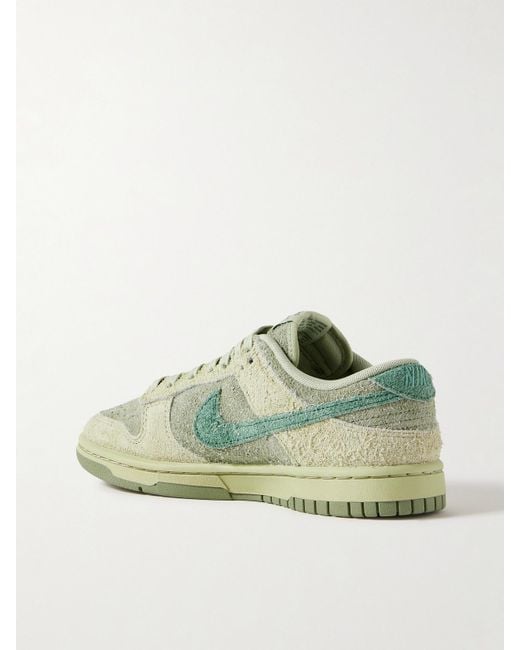 Nike Green Dunk Low Sneakers Aus Gebürstetem Veloursleder