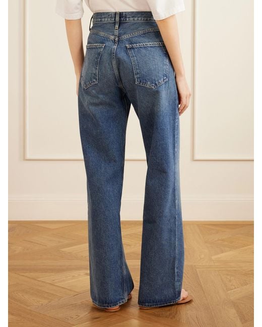 Agolde Blue Ren Long High-Rise Wide-Leg Jeans