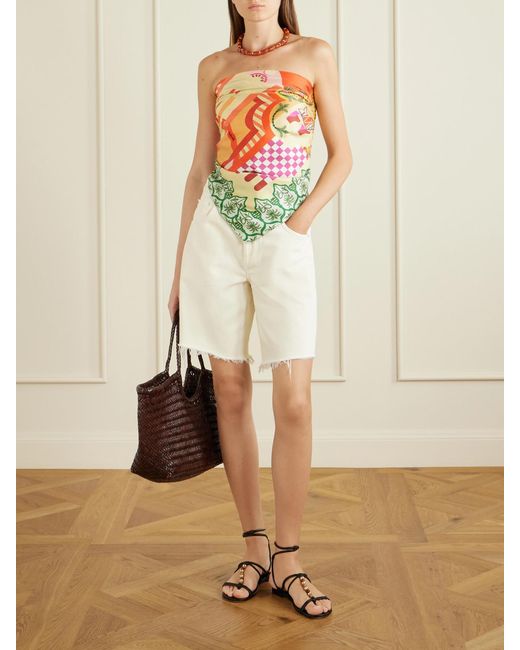 Christiano Marchelli Green Giulia Printed Silk-Twill Scarf