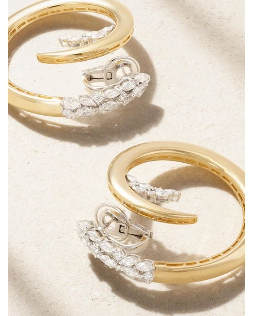 YEPREM Natural Golden Strada Drop 18-Karat And Diamond Earrings