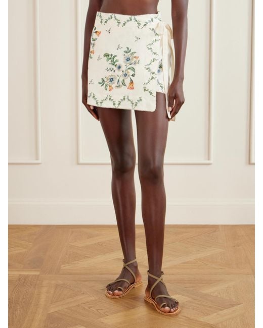 Agua Bendita Natural Luna Brisa Floral-Printed Linen Pareo