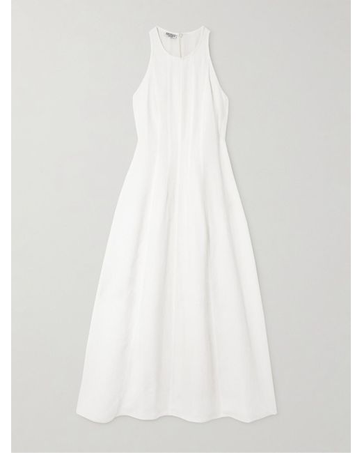 Brunello Cucinelli White Midikleid Aus Twill