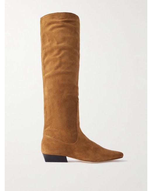 Staud Brown Wally Suede Knee Boots