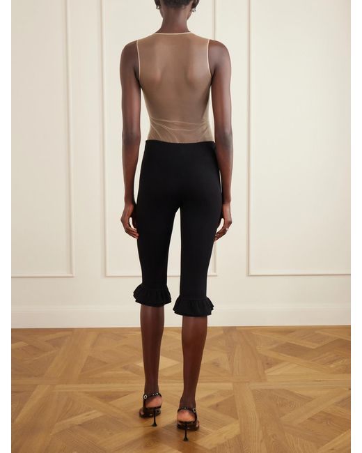 Courreges Black Illusion Tulle Bodysuit