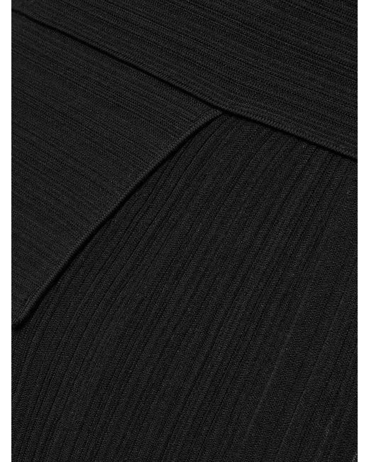 Proenza Schouler Black Federica Layered Ribbed-Knit Midi Dress