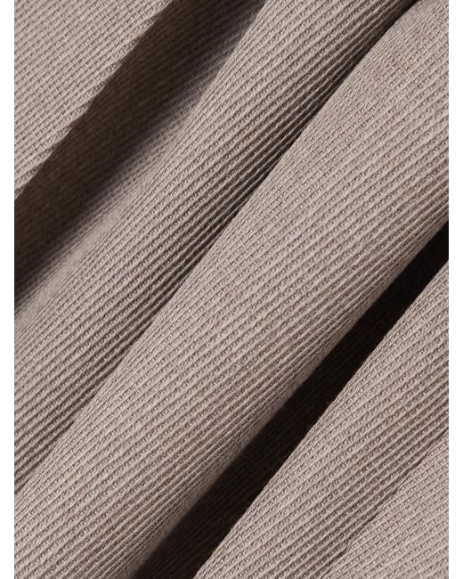 Loewe Natural Leather-Trimmed Pleated Wool-Twill Straight-Leg Pants
