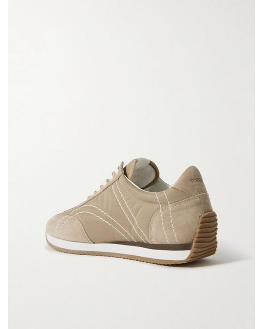 Totême Natural The Sport Suede And Twill Sneakers