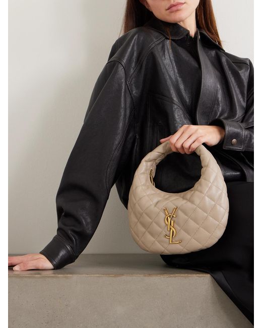 Saint Laurent Natural Icarino Matelassé Leather Tote