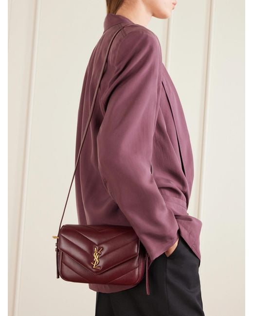 Saint Laurent Purple Loulou Toy Matelassé Leather Shoulder Bag