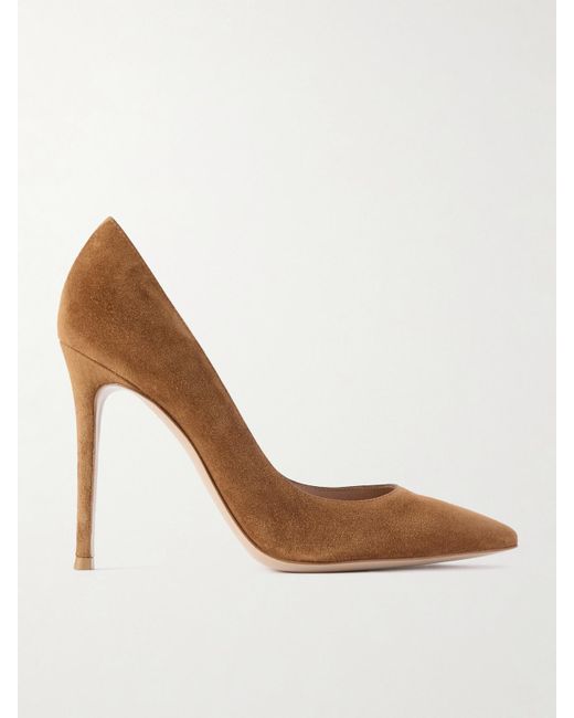 Gianvito Rossi White 105 Suede Pumps