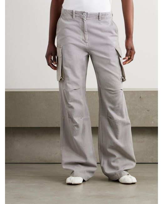 Our Legacy Gray Peak Cargohose Mit Geradem Bein Aus Canvas Aus Einer Baumwoll-Hanfmischung