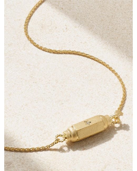 Marie Lichtenberg Natural Micro Coco Locket Kette Aus 18 Karat Mit Diamanten