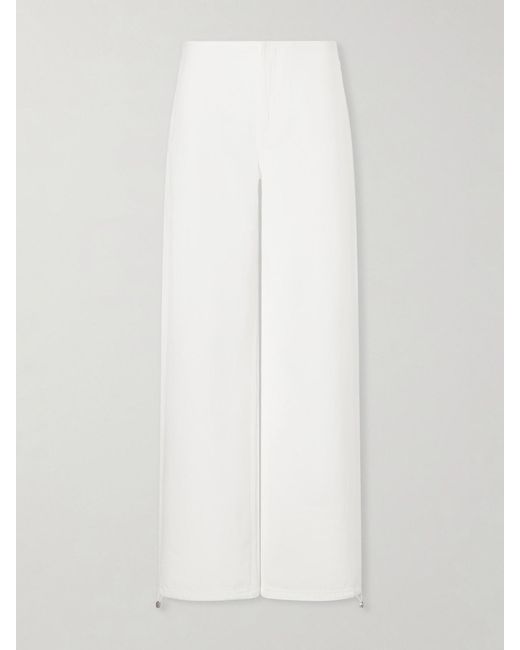 Still Here White Sport Low-Rise Wide-Leg Jeans