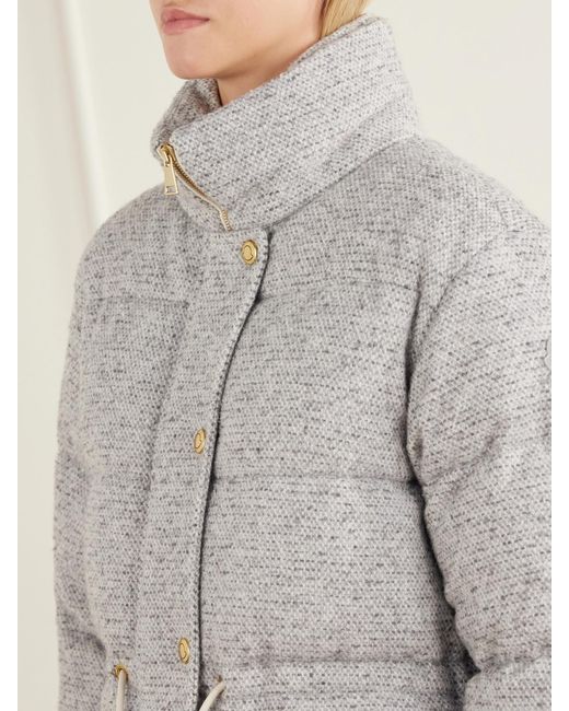 Moncler White Diaphanes Wool-Blend Quilted Down Jacket