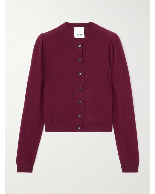 Allude Red Cashmere Cardigan