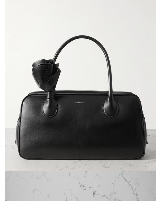 Magda Butrym Black Appliquéd Leather Tote
