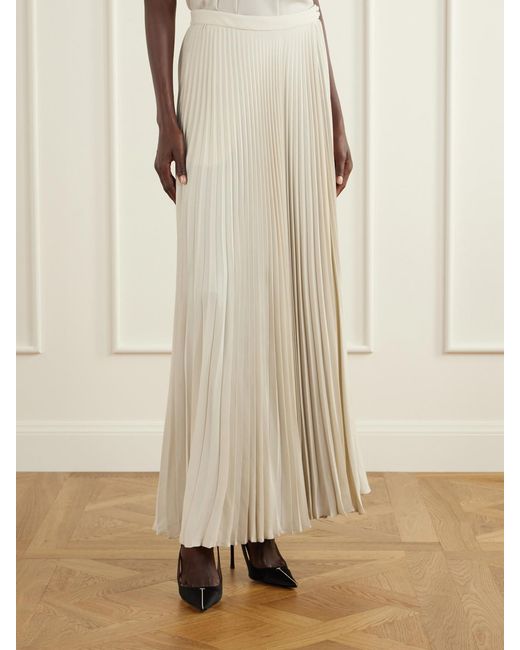 Tom Ford White Plisse Crepe De Chine Midi Skirt