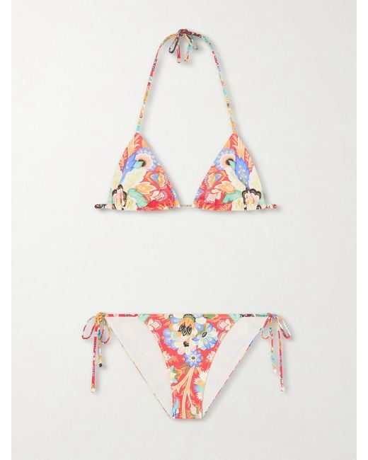 Etro Multicolor Paisley-Print Bikini