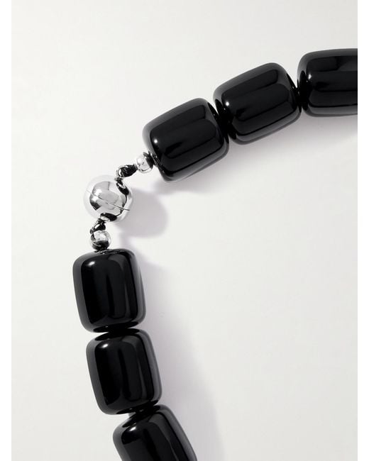 Julietta Black Ponza-Plated Resin Necklace